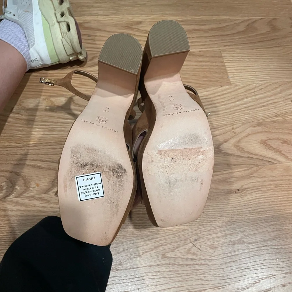 Loeffler Randall Brown Suede Platform Sandals with Ankle Strap - Picture 5 of 6